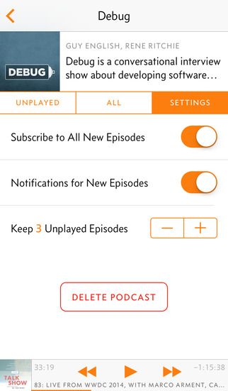 Overcast 1.0 for iPhone (iPhone screenshot 003)