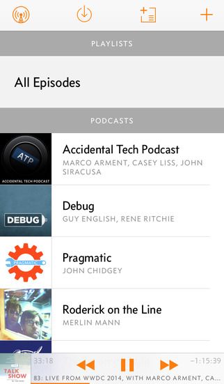 Overcast 1.0 for iPhone (iPhone screenshot 001)
