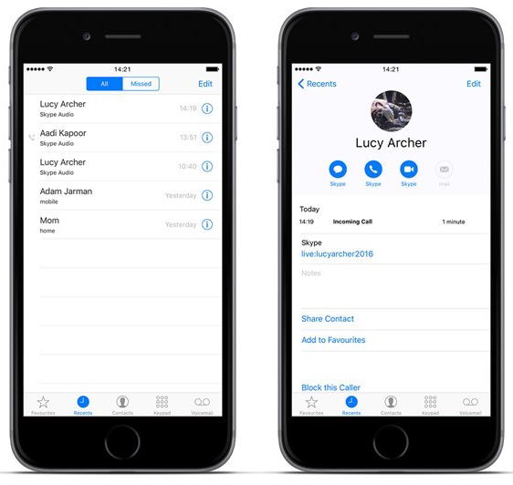 Skype for iOS CallKit SiriKit integration 002