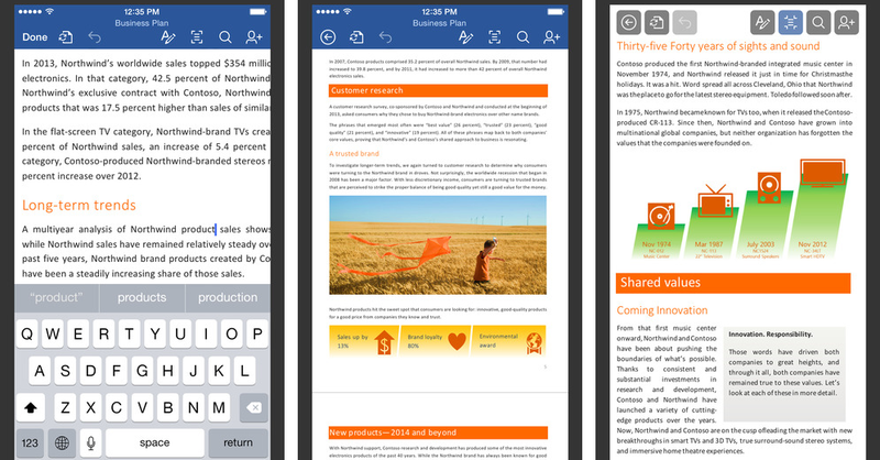 Microsoft Word 1.2 for iOS (iPhone screenshot 001)