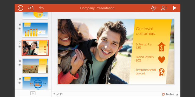 Microsoft PowerPoint 1.2 for iOS (iPhone screenshot 001)