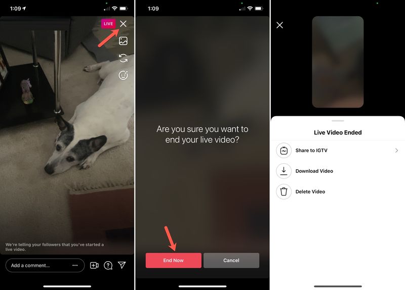 Mettre fin à la diffusion en direct sur Instagram