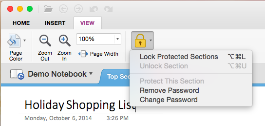 OneNote for Mac (password protect 001)