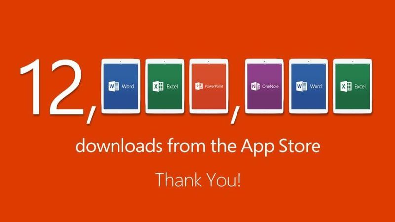 Office for iPad (12M downloads)