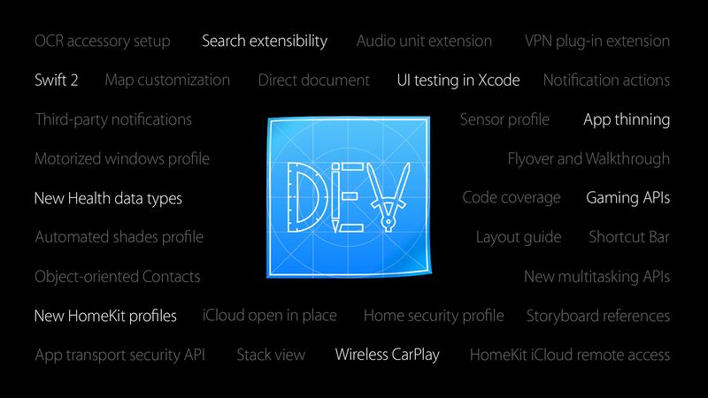 new iOS 9 dev features