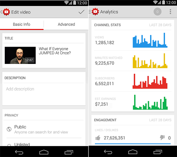 YouTube Creator Studio Android