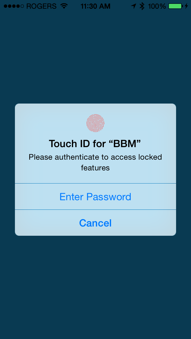 BBM 2.7 for iOS Touch ID protection iPhone screenshot 001