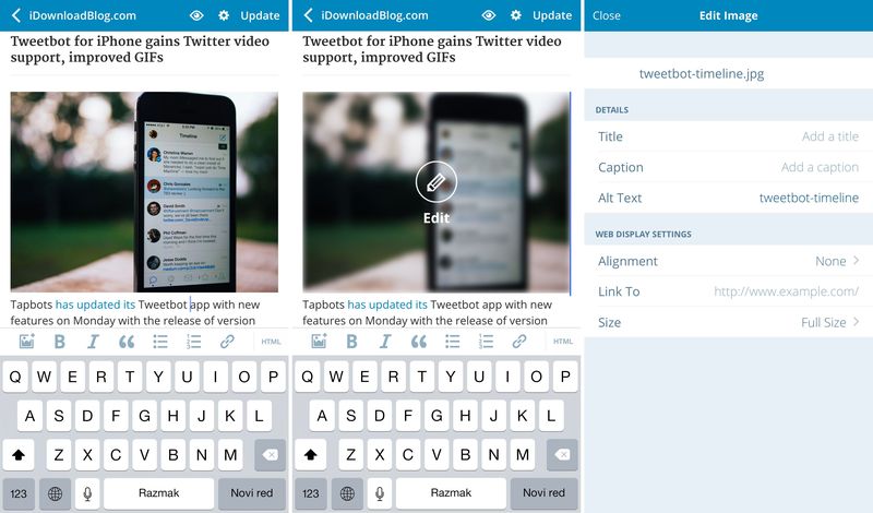 WordPress 4.8 for iOS iPhone screenshot 001