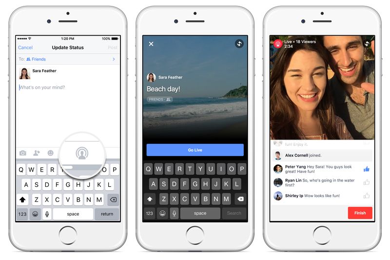 Facebook Live Video iPhone screenshot 001