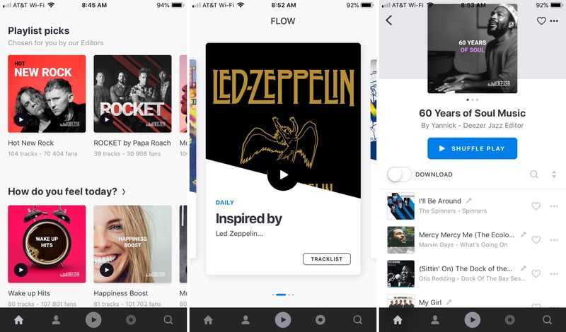 Application Deezer sur iPhone