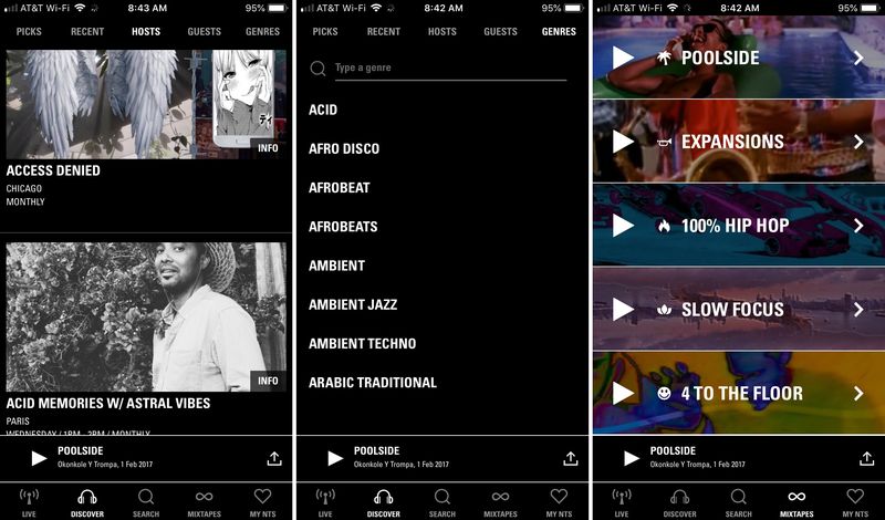 Application NTS Radio sur iPhone