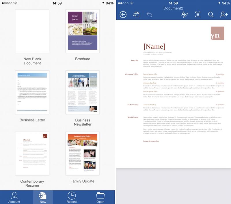 Word iPhone