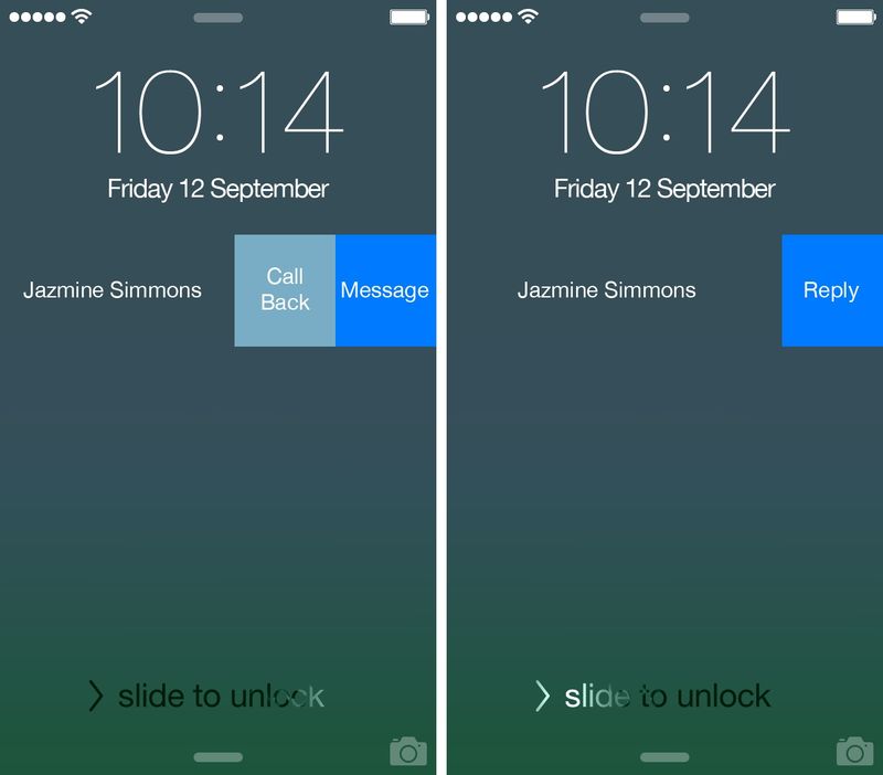 Skype 5.5 for iOS (Lock screen Interactive Notifications, iPhone screenshot 002)
