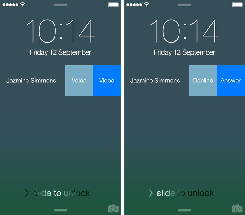 Skype 5.5 for iOS (Lock screen Interactive Notifications, iPhone screenshot 001)