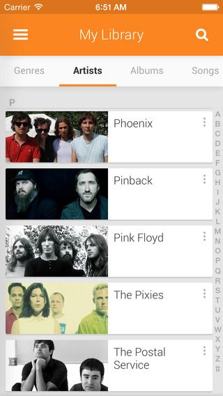 Google Play Music 1.3 for iOS (iPhone screenshot 001)
