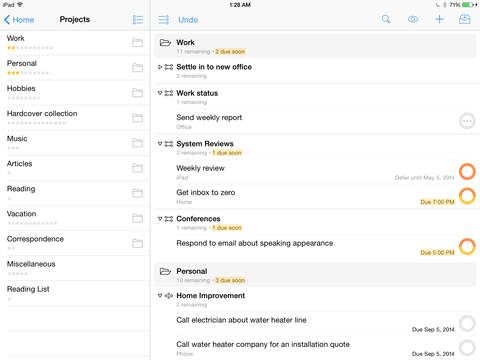 OmniFocus for iPad 1