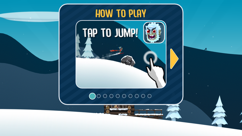 Ski Safari tutorial screen