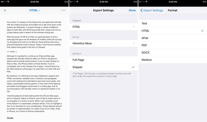 ulysses-mobile-export