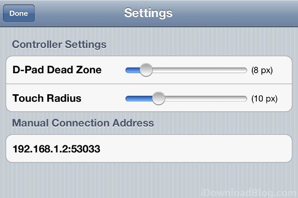 settings joypad