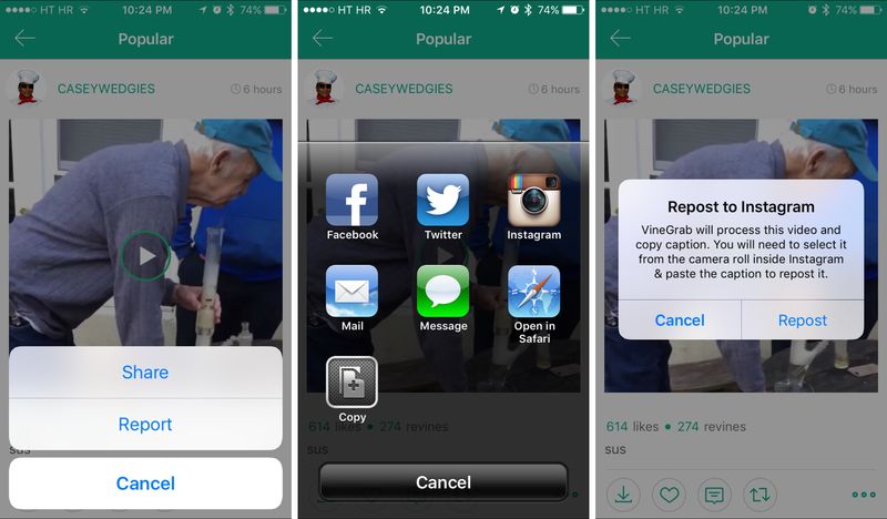 Comment republier des vidéos Vine sur Instagram avec la capture d