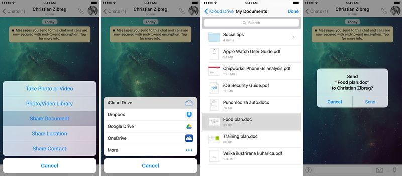 WhatsApp 2.16.2 Office integration iPhone screenshot 002