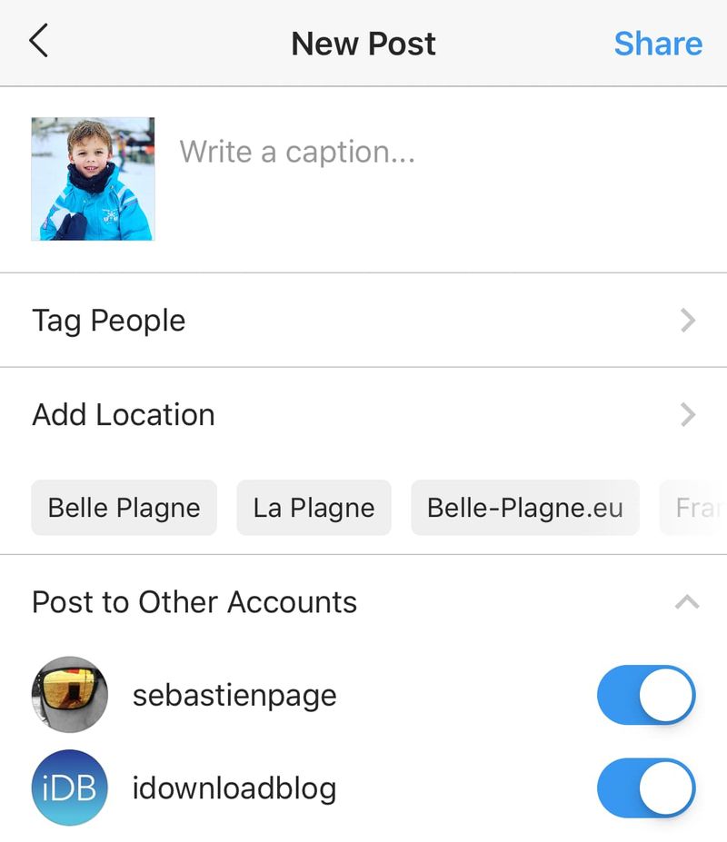 post to multiple instagram accounts