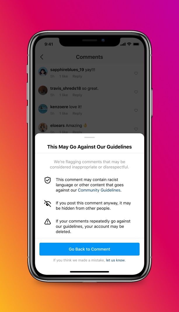 An iPhone screenshot showing Instagram