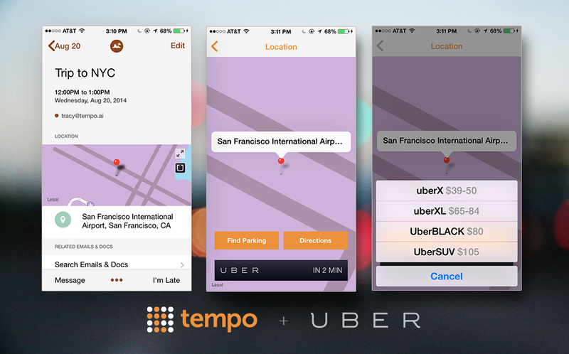 Tempo Smart Calendar 1.4.2 for iOS (Uber integration)