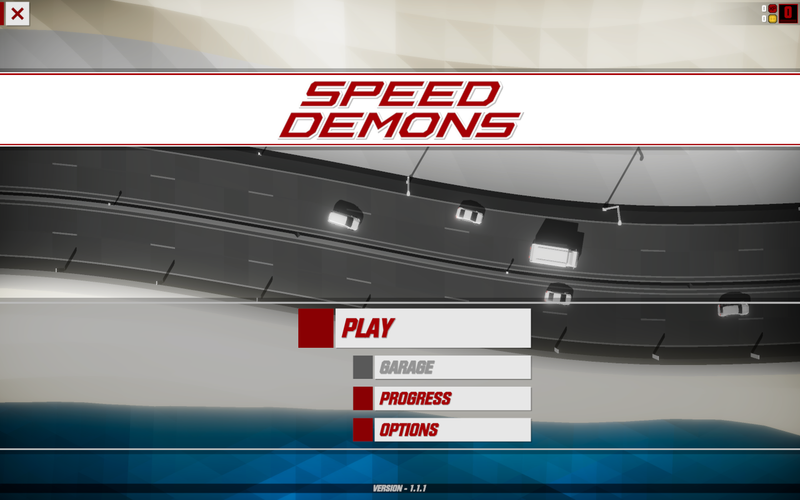Speed Demons main screen