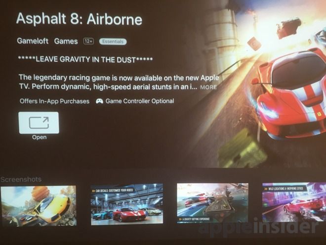 Asphalt 8 Airborne Apple TV App Store game controller flag AppleInsider screenshot 001