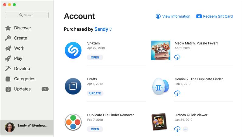 Purchased on Mac App Store