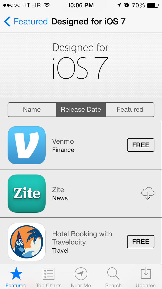 App Store (Designed for iOS 7, Release Date)