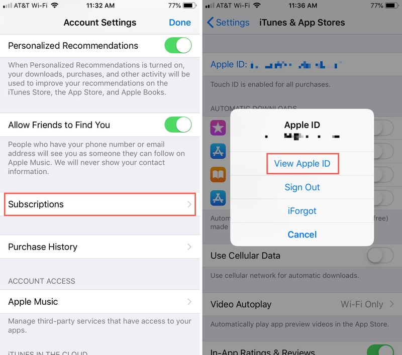 Abonnements iPhone App Store