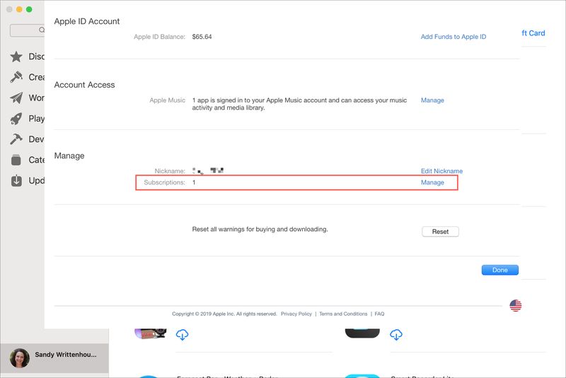Abonnements Mac App Store