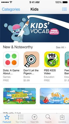 iOS 7 (App Store, Kids 001)