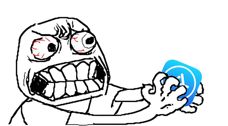 App Store rage face dépannage