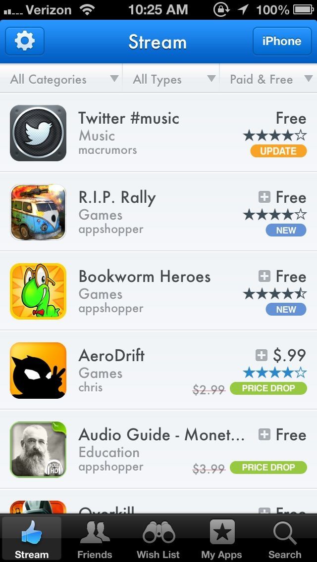 AppShopper Social (iPhone screenshot 002)
