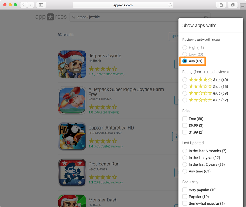 apprecs any review trustworthiness