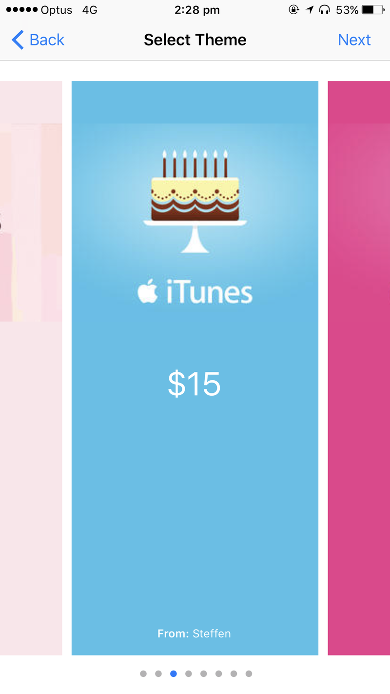 thème de crédit itunes cadeau