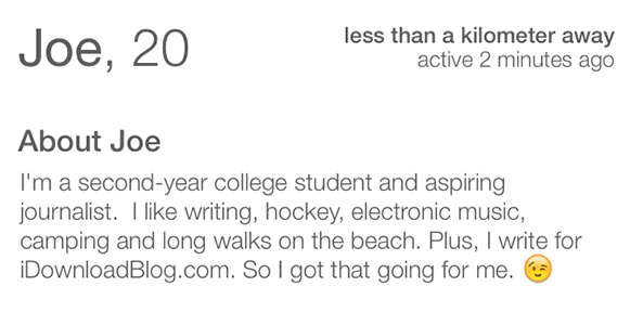 Joe Tinder Bio