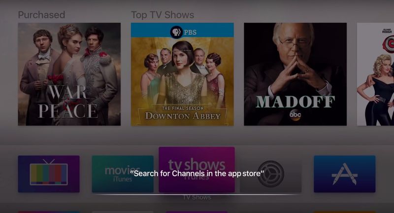 tvOS 9.2 search app store Apple TV screenshot 001