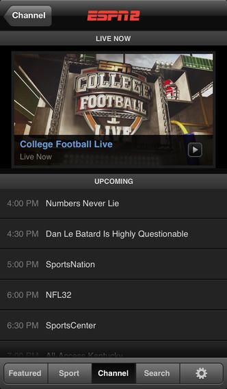 WatchESPN 1.7 for iOS (iPhone screenshot 002)