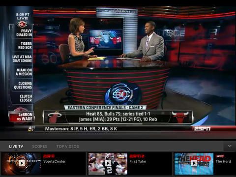 WatchESPN 1.7 for iOS (iPad screenshot 001)