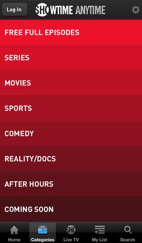 Showtime Anytime 2.0 for iOS (iPhone screenshot 002)