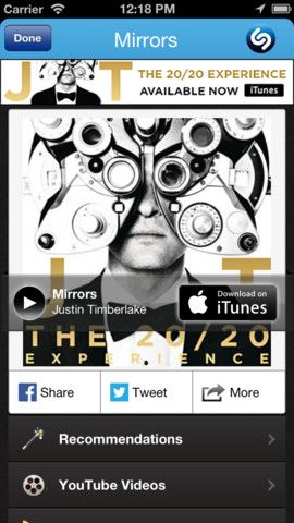 Shazam 6.2 for iOS (iPhone screenshot 001)