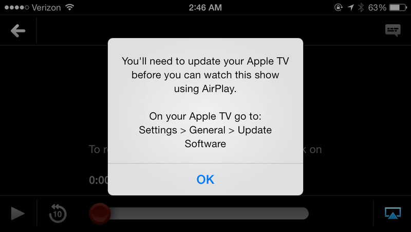 Netflix Airplay error