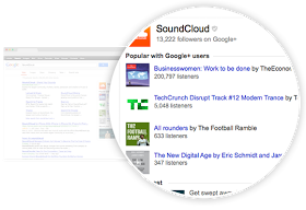 SoundCloud app activity on Google search