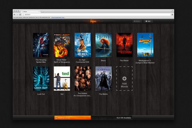 Infuse web interface