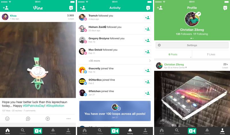 Vine 3.3 for iOS iPhone screenshot 001