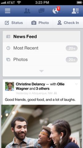 Facebook 6.1 for iOS (iPhone screenshot 001)